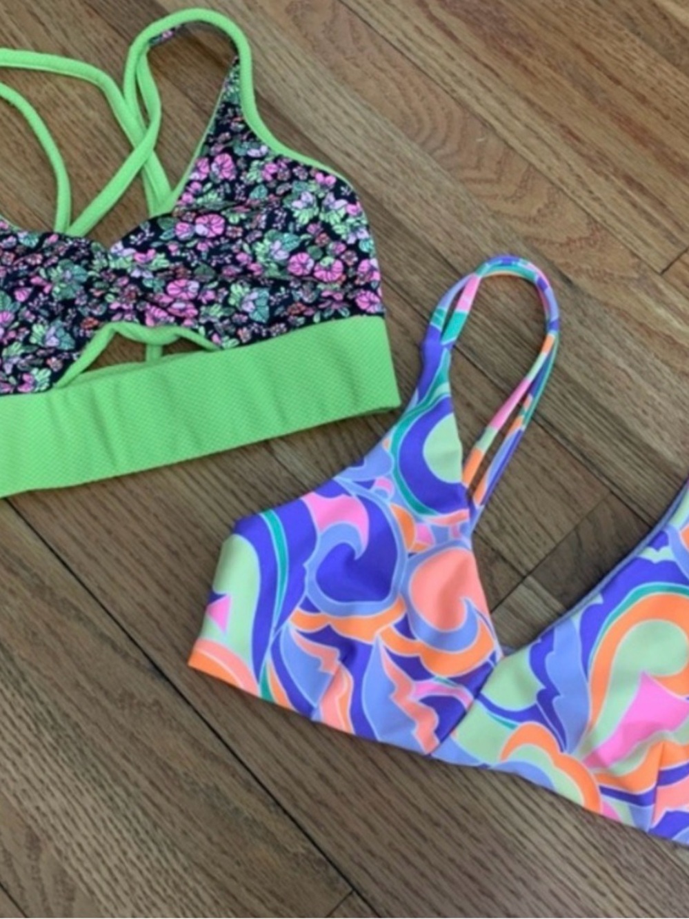 Maaji Multicolor Floral & Swirl Bikini Tops / Sports Bra